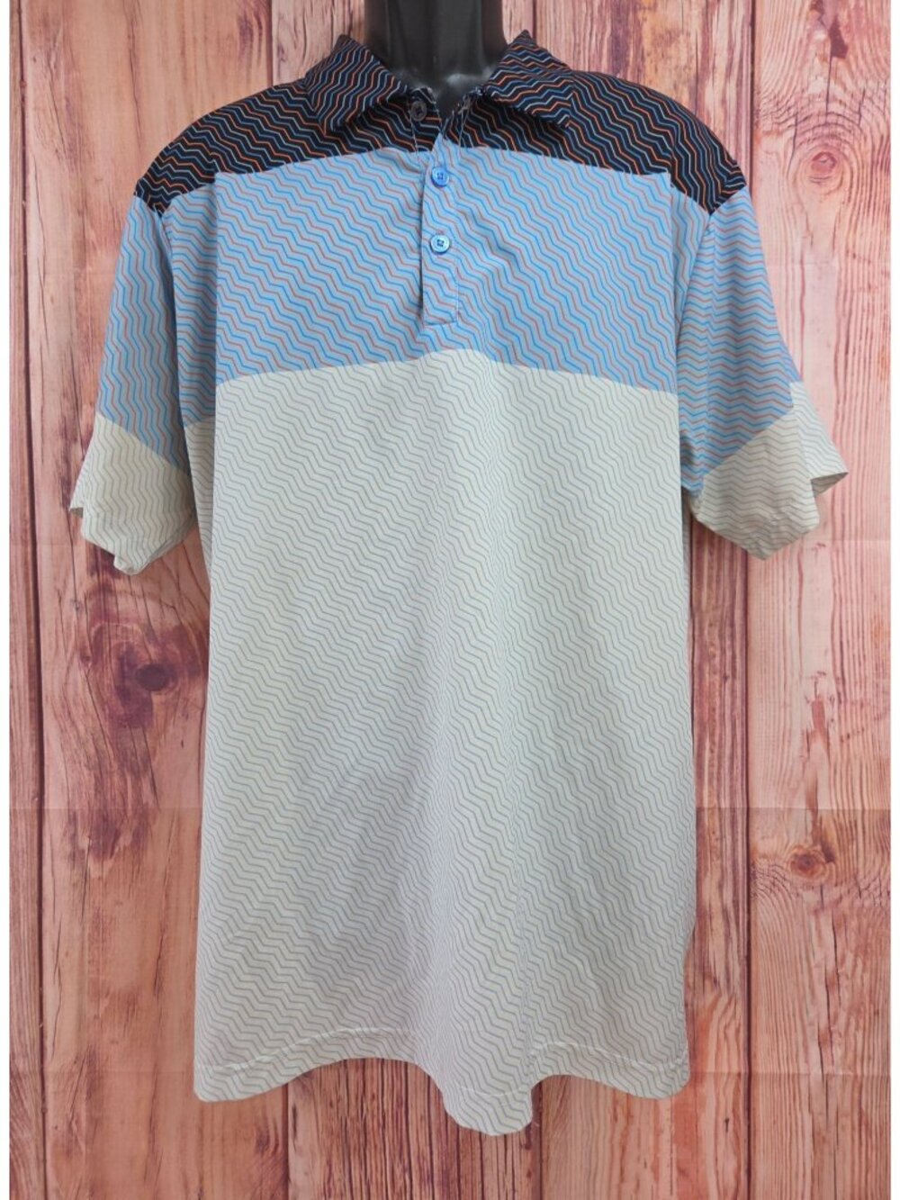 Antigua Mens Multi-Color Chevron Pattern Polo XL